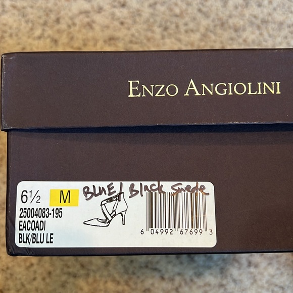 Enzo Angiolini Eacoadi Blue Suede Heels - Picture 3 of 13